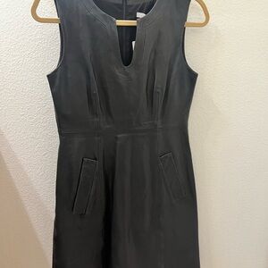 Diane Von Furstenberg Black Leather Mini Dress